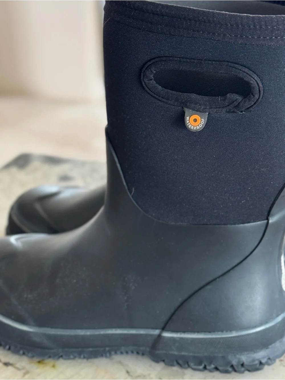 Bogs Kids Black Waterproof Mid-Calf Pull-On Boots